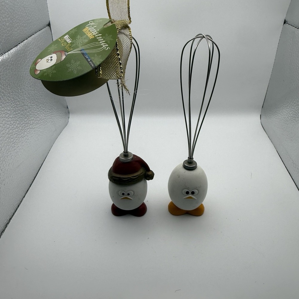 MSC Whiskie de Noel Christmas Mini Whisk Egg Santa Kitchen Utensil Lot of 2